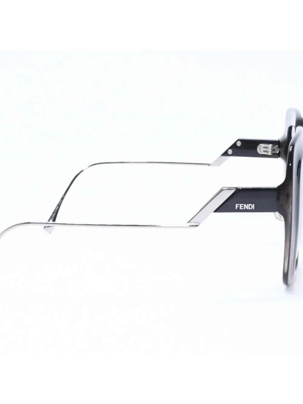 Fendi Sunglasses Eyewear FF Square Black Metal Acetate